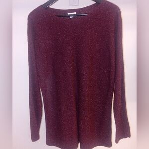J. Jill Sprinkle Burgundy Crewneck Sweater